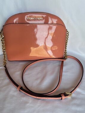 Michael Kors Emmy Peach Patent Leather Crossbody